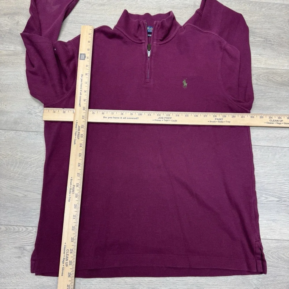 Polo Ralph Lauren Estate Rib Maroon 1/4 Zip Pullover‎ Men's Sz L Marks